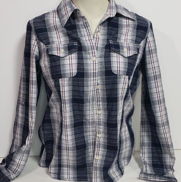 Tommy Hilfiger Tops - Tommy Hilfiger Collared Button Down Plaid Shirt